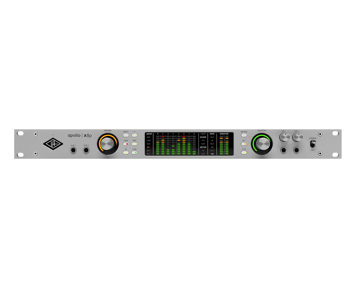 Universal Audio Apollo x8p Audio-Interface, Frontansicht